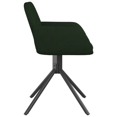 vidaXL Obrotowe krzesła stołowe, 2 szt., ciemnozielone, aksamitne
