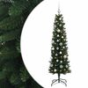 vidaXL Sztuczna wąska choinka z bombkami 120 cm 150 LED Ciepła biel