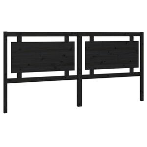 vidaXL Wezgłowie ł&oacute;żka, czarne, 205,5x4x100 cm, lite drewno sosnowe