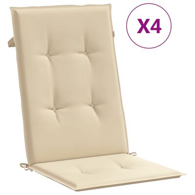 vidaXL Poduszki na krzesła ogrodowe, 4 szt., beżowe, 120x50x3 cm