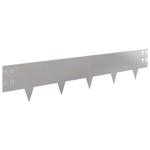vidaXL Krawężnik do trawnika 50 szt. 100 x 20 cm Stal srebrny