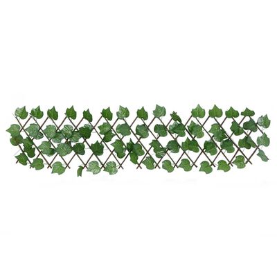 vidaXL Kratka ze sztuczną winoroślą, rozsuwana, zielona, 180x20 cm