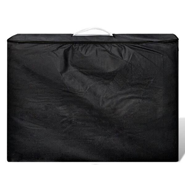 vidaXL Składany stół do masażu z drewnianą ramą, 4 strefy, kremowy