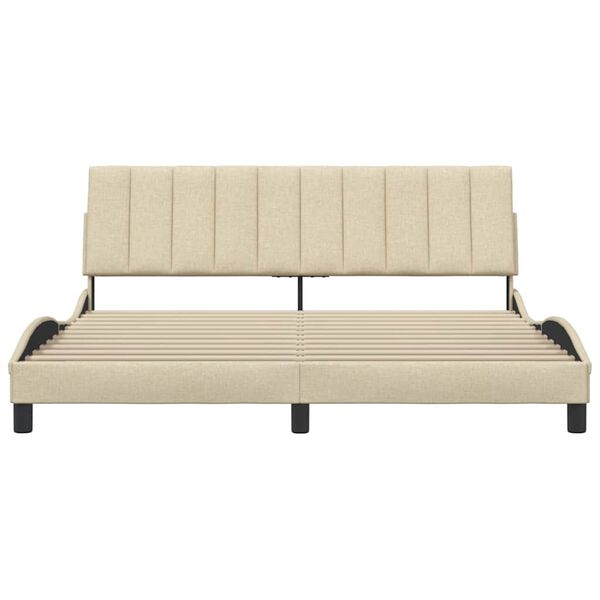 vidaXL Rama ł&oacute;żka bez materaca, Hanko, kremowa, 180x200 cm, obita tkaniną