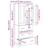 vidaXL Highboard Stare drewno 69,5 x 34 x 180 cm