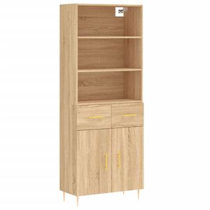 vidaXL Witrynka, dąb sonoma, 69,5x34x180 cm, materiał drewnopochodny