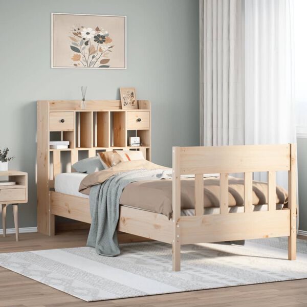 vidaXL Rama ł&oacute;żka bez materaca, 100x200 cm, lite drewno sosnowe