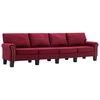 vidaXL 4-osobowa sofa, kolor czerwonego wina, tapicerowana tkaniną