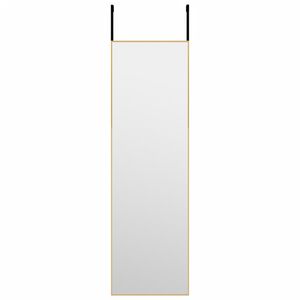 vidaXL Lustro na drzwi, złote, 30x100 cm, szkło i aluminium