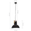 vidaXL Industrialna lampa wisząca, 25 W, czarna, okrągła, 52 cm, E27