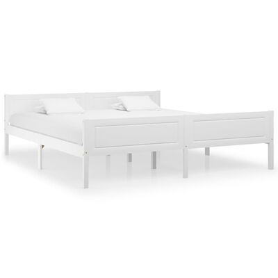 vidaXL Rama łóżka z litego drewna sosnowego, biała, 180 x 200 cm