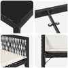 vidaXL Zestaw do jadalni w ogrodzie 5 pcs Czarny polirattan