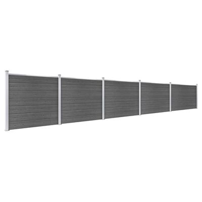 vidaXL Zestaw paneli ogrodzeniowych z WPC, 872 x 146 cm, czarny