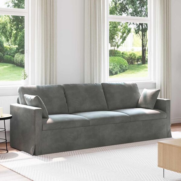 vidaXL Sofa Ciemnoszary 228 x 78 x 80 cm Aksamit