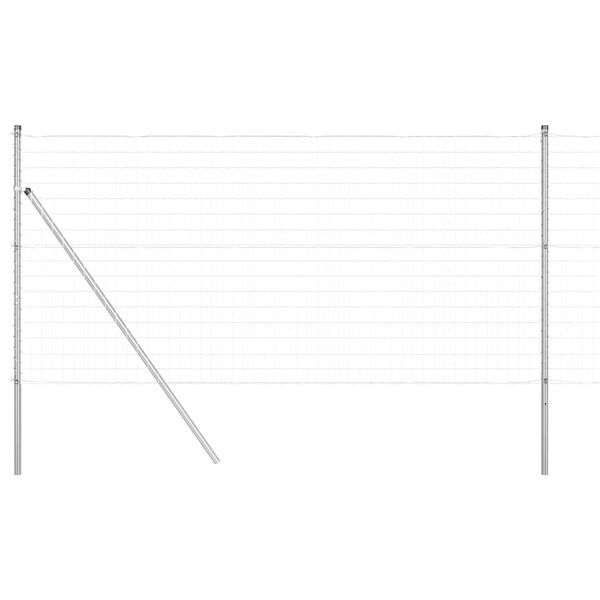 vidaXL Ogrodzenie z słupkiem Srebrny 1,2 x 10 m Stal i PVC