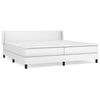 vidaXL Łóżko kontynentalne z materacem, białe, ekoskóra 200x200 cm