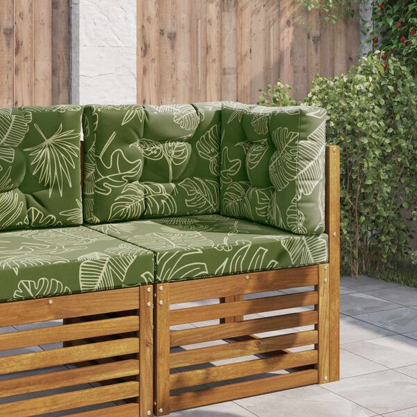 vidaXL Poduszka do sofy na zewnątrz 3 pcs Wz&oacute;r liścia Poliester