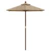 vidaXL Parasol ogrodowy na drewnianym słupku, taupe, 196x231 cm