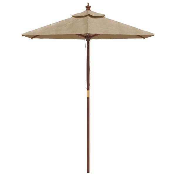 vidaXL Parasol ogrodowy na drewnianym słupku, taupe, 196x231 cm