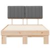 vidaXL Ramka ł&oacute;żka z tapicerowanym wezgłowiem Jasnoszary 120 x 190 cm