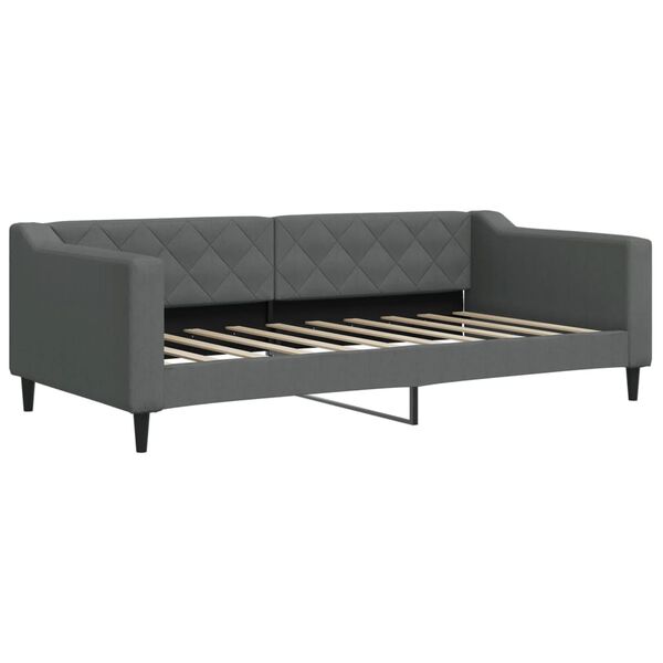 vidaXL Sofa rozsuwana z szufladami, ciemnoszara, 90x190 cm, tkanina