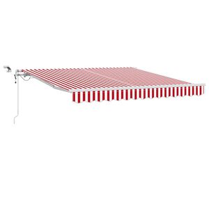 vidaXL Markiza wysuwana Czerwony i Biały 350 x 250 cm Poliester