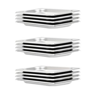 vidaXL Pojemniki gastronomiczne 12 szt. GN 1/4, 20 mm, stal nierdzewna
