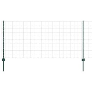vidaXL Ogrodzenie Euro z słupkiem 25 x 1 m Stal pokryta PVC zielony
