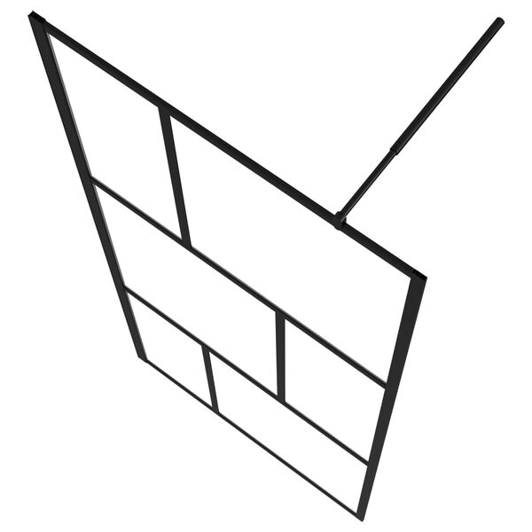 vidaXL Ścianka prysznicowa z hartowanego szkła, czarna, 90 x 195 cm