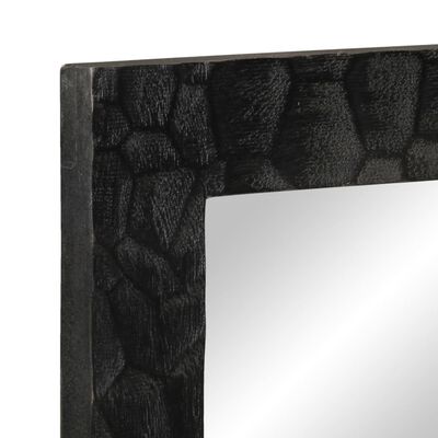 vidaXL Lustro łazienkowe, czarne, 50x70x2,5 cm, drewno mango i szkło