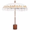 vidaXL Baliński Parasol z Bazą Kremowy i brązowy &Oslash; 210-220 cm