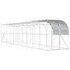 vidaXL Kurnik przy ścianie srebrny 1000 x 200 x 215 cm Stal ocynkowana