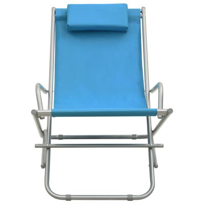 vidaXL Bujane krzesła, 2 szt., stal, niebieskie
