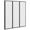 vidaXL Parawan prysznicowy Czarny 132 x 2 x 140 cm Aluminium i PP