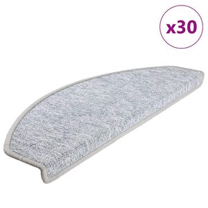 vidaXL Maty na schody 30 szt. 65x24x4 cm Jasnoszare P&oacute;łokrągłe Duże