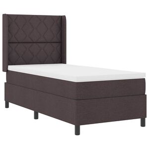 vidaXL Ł&oacute;żko z sprężyną LED Ciemny brąz 100 x 200 cm tkanina