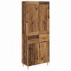 vidaXL Highboard z szufladą Stare drewno 69,5 x 34 x 180 cm