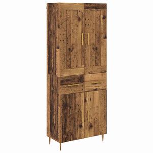 vidaXL Highboard z szufladą Stare drewno 69,5 x 34 x 180 cm