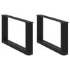 vidaXL Nogi do stolika kawowego w kształcie litery U 2 szt. Czarne 70x(30-31) cm Stal