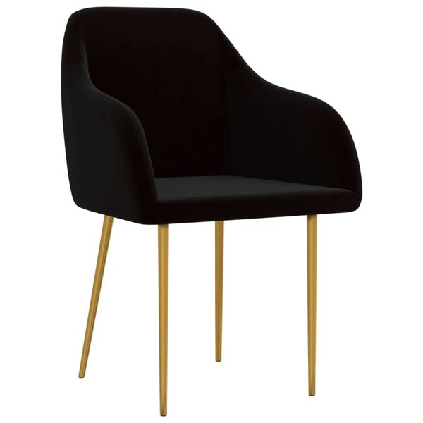 vidaXL Krzesła stołowe, 2 szt., czarne, obite aksamitem