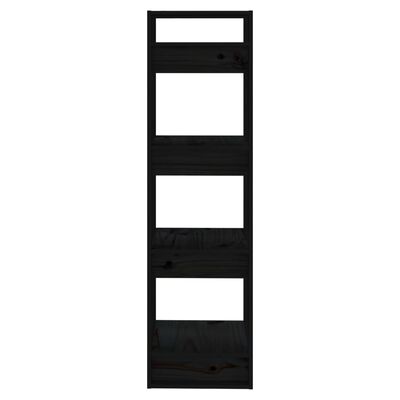 vidaXL Regał na książki/przegroda, czarny, 41x35x125 cm, sosnowy