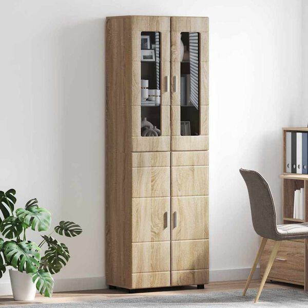 vidaXL Highboard Dąb Sonoma 60 x 35 x 182 cm Materiał drewnopochodny
