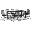 vidaXL 9-częściowy zestaw mebli ogrodowych, czarny, rattan PVC