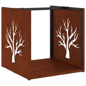 vidaXL Stojak na drewno opałowe 40x40x40 cm Stal nierdzewna