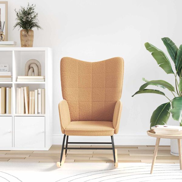 vidaXL Fotel bujany Beżowy Tkanina sherpa