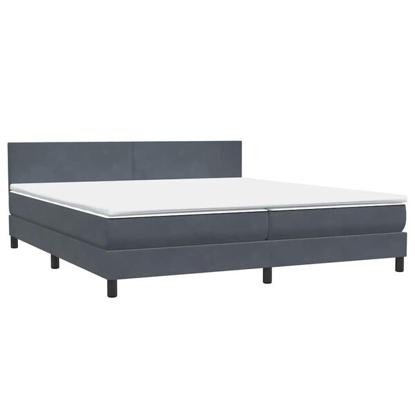vidaXL Ł&oacute;żko typu Box Spring z materacem Ciemnoszary 180x220 cm