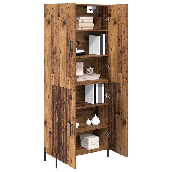 vidaXL Highboard Montowane na ścianie Stare drewno 69,5 x 34 x 180 cm