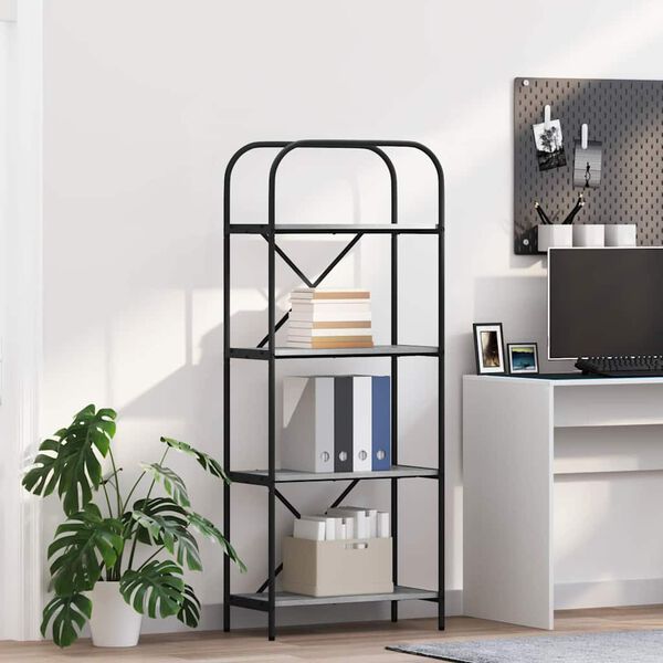 vidaXL P&oacute;łka na książki Szary Sonoma 60 x 30 x 146 cm