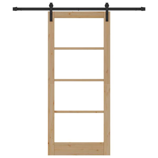 vidaXL Drzwi przesuwne ORKDAL Naturalny i czarny 86 x 198,5 cm