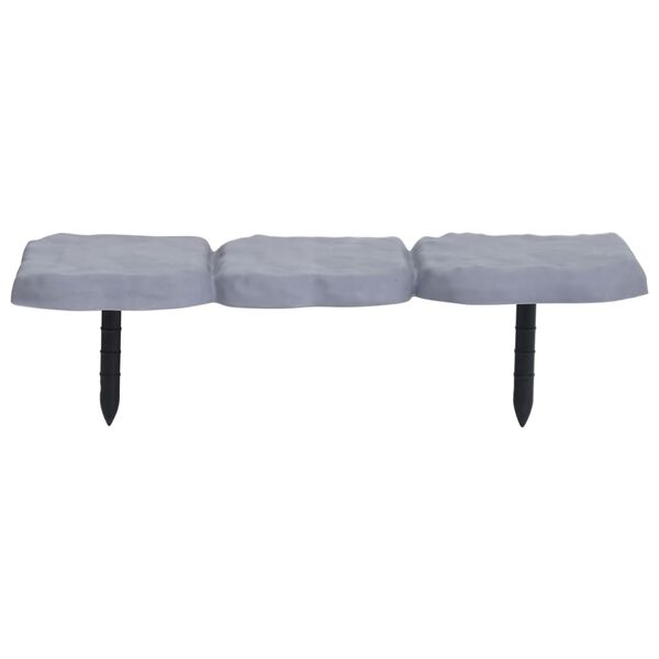 vidaXL Obrzeża trawnikowe stylizowane na kamień z kołkami, 30 szt., PP